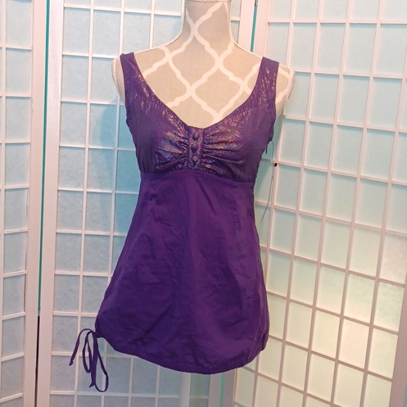 NEW! Rusty Brand Detailed tank top purple with silver (5305) - Picture 1 of 7
